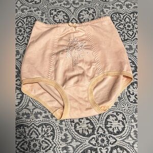 Anne Marie Vintage Peach Pink High-Waist Embroidered Brief Underwear